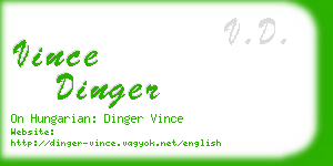 vince dinger business card